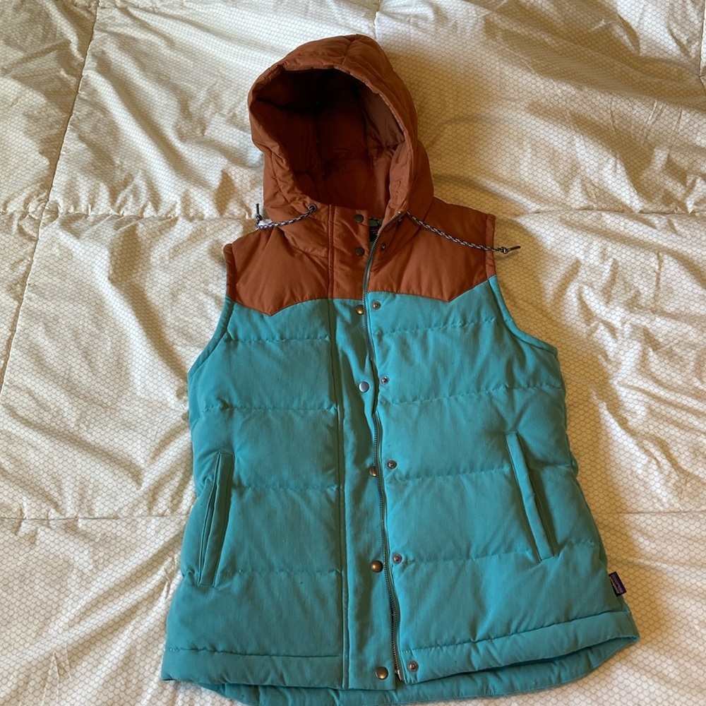 Patagonia Bivy Hooded Down Vest in Mogul Blue Mushroom Size Medium STY27746 rare